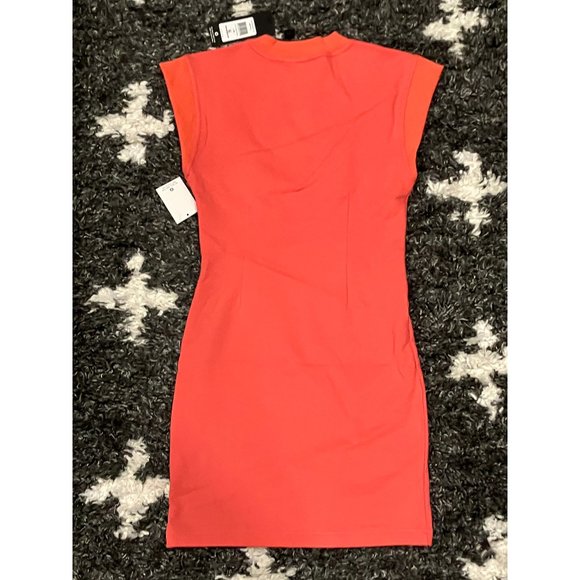 Hervé By Herve Leger coral sweatshirt mini dress XS NEW NWT - Picture 9 of 9